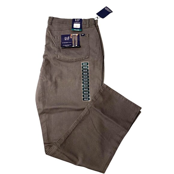 Gap Mens 5-Pocket Slim Fit Stretch Twill Pants 40x32 Classic Style Gray - Picture 2 of 4